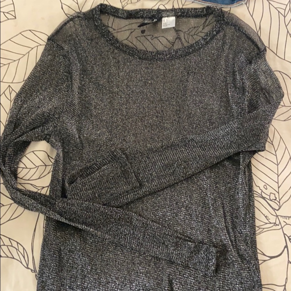 sheer glitter long sleeve